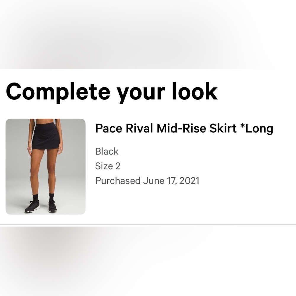Lululemon pace rival skirt